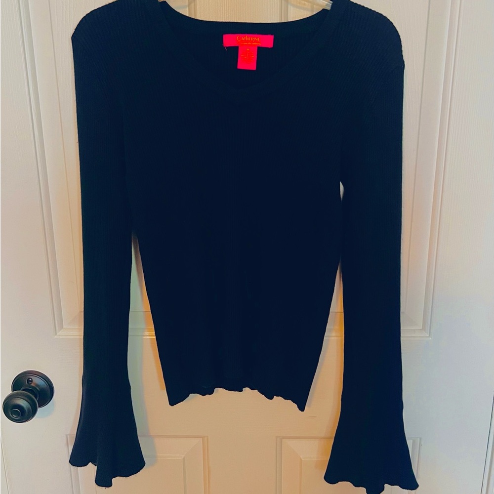 Catherine Malandrino Flared Sleeves Knit Top Medium